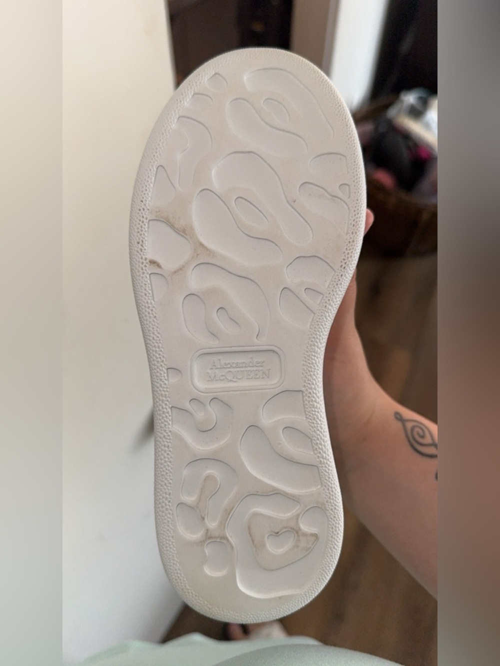 Alexander McQueen Off-White Leather Sneaker Interior Stamp